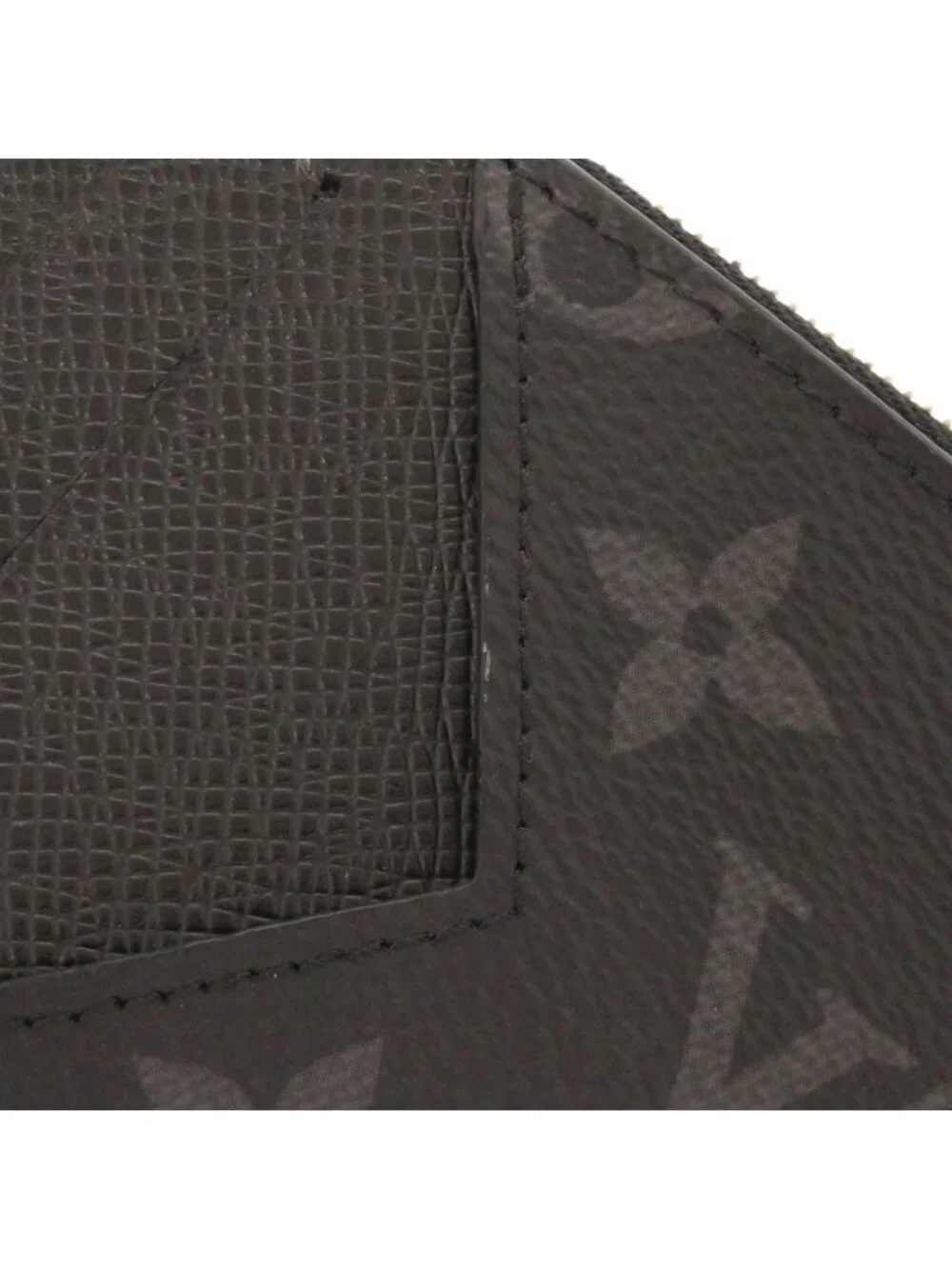Louis Vuitton Coin Card Holder Taigarama Monogram Eclipse Taiga IC Black Case